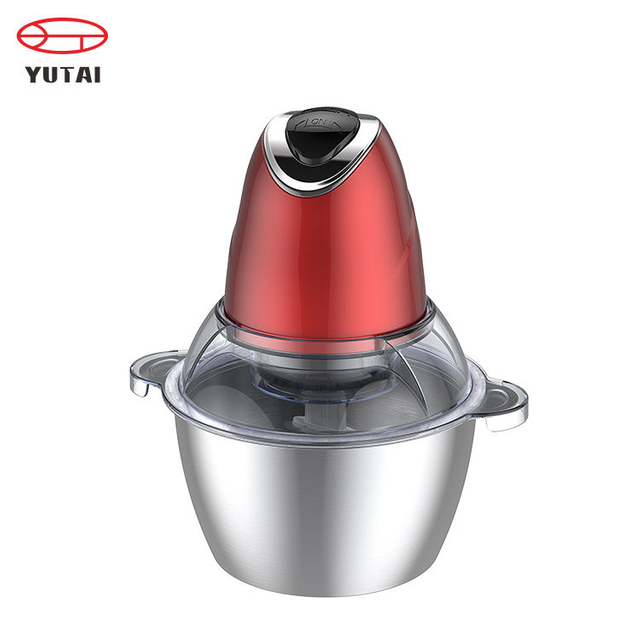 Processador de alimentos de lâmina dupla em aço inoxidável, picador de vegetais