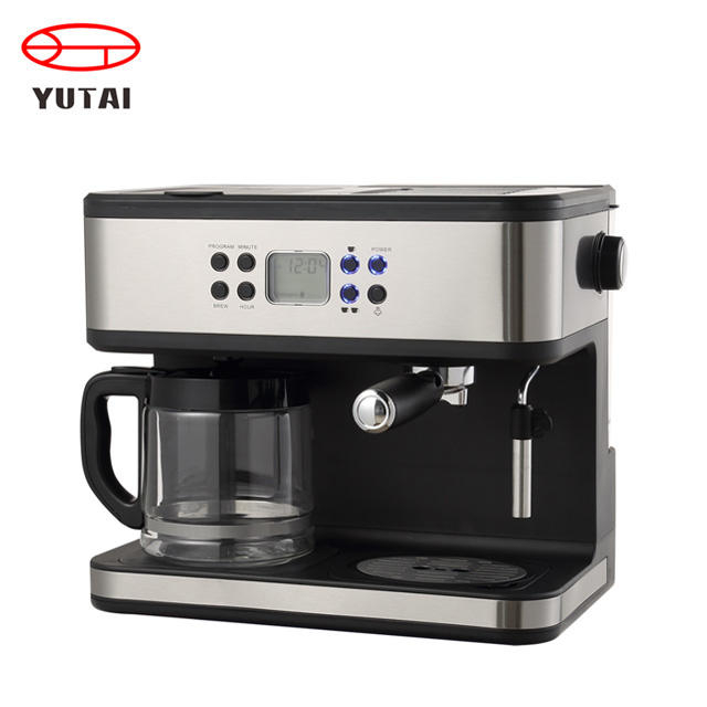 Multifuncional uso doméstico 1.5l máquina de café por gotejamento máquina de café expresso automática máquina de café por gotejamento e máquina de café expresso 3 em 1