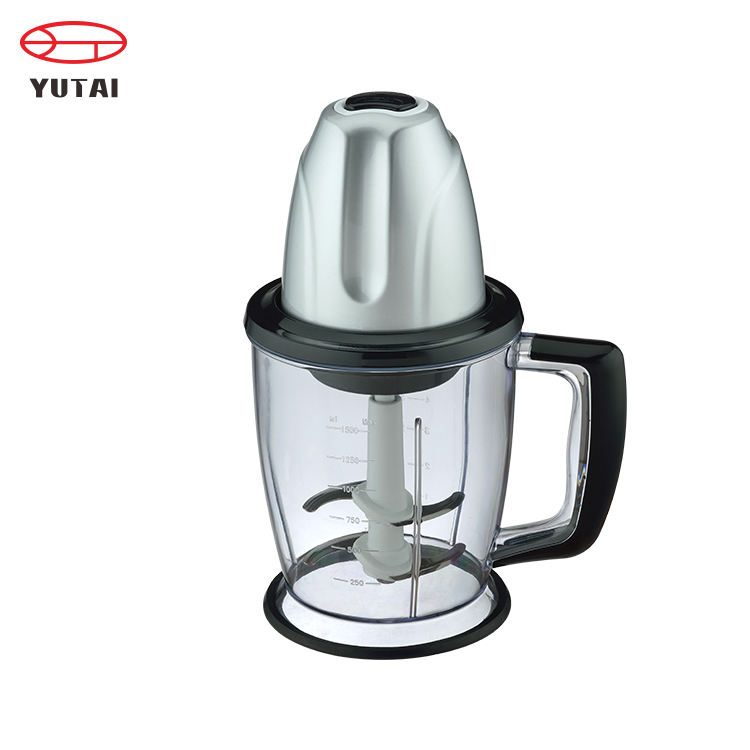 Picador de alimentos 300w com tigela de plástico de 1,5l, picador com lâminas de aço inoxidável de 2 camadas