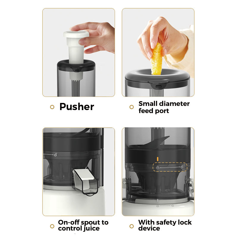 Máquina extratora de espremedor profissional com prensa a frio, espremedor de suco de alto rendimento, espremedor lento com boca grande