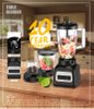 Jarra de vidro de plástico 500w 1,5l, jarra s/s com quatro velocidades, função de pulso, botão chave, placa de interruptor de aço inoxidável, liquidificador do motor