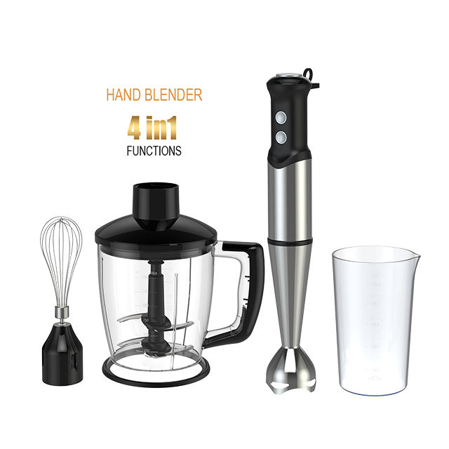 Liquidificador de imersão da mão com lâminas e misturador multifuncionais de aço inoxidável