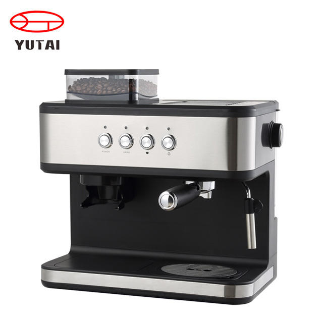 Máquina automática de café expresso italiana, sistema de água quente, máquina de café expresso com moedor e espuma de leite automática