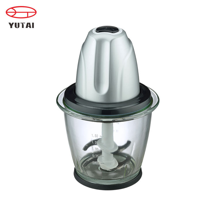 Picador de alimentos 300w com tigela de plástico de 1,5l, picador com lâminas de aço inoxidável de 2 camadas