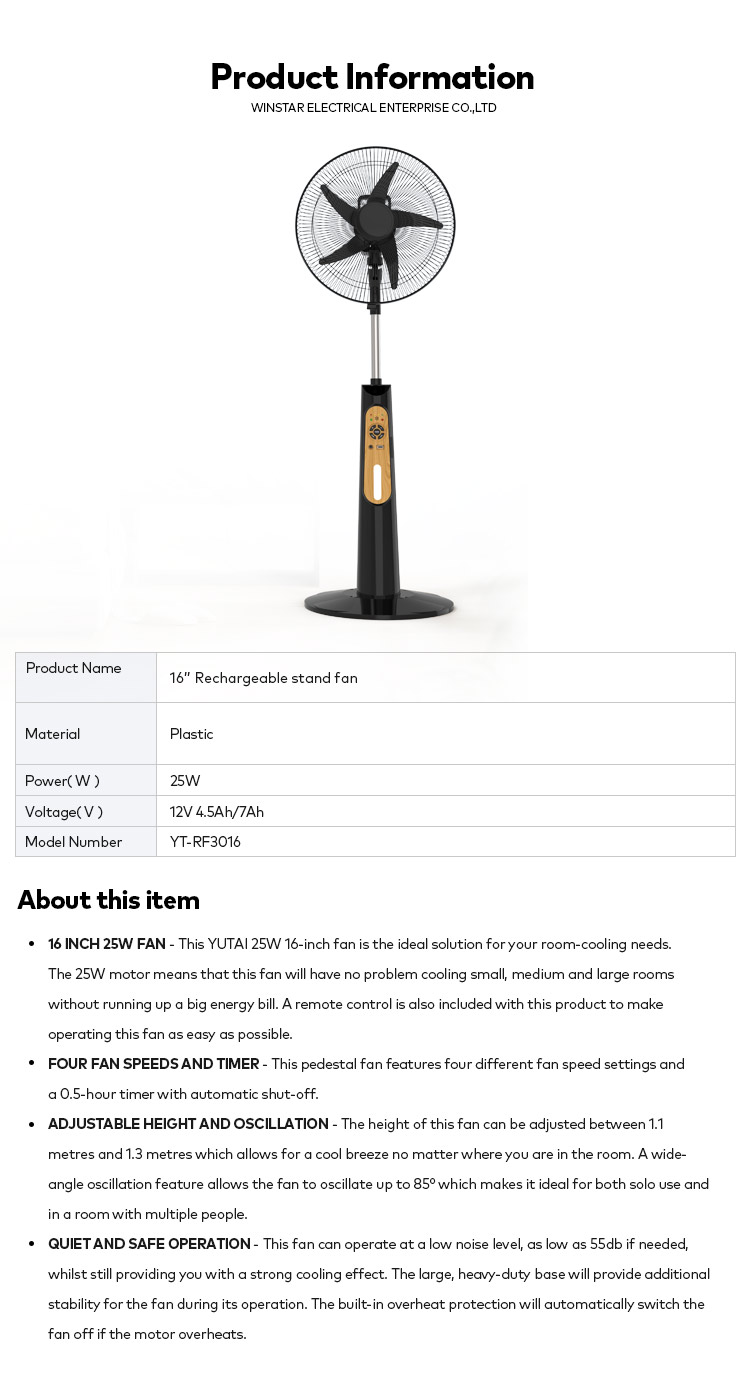 electric pedestal fan